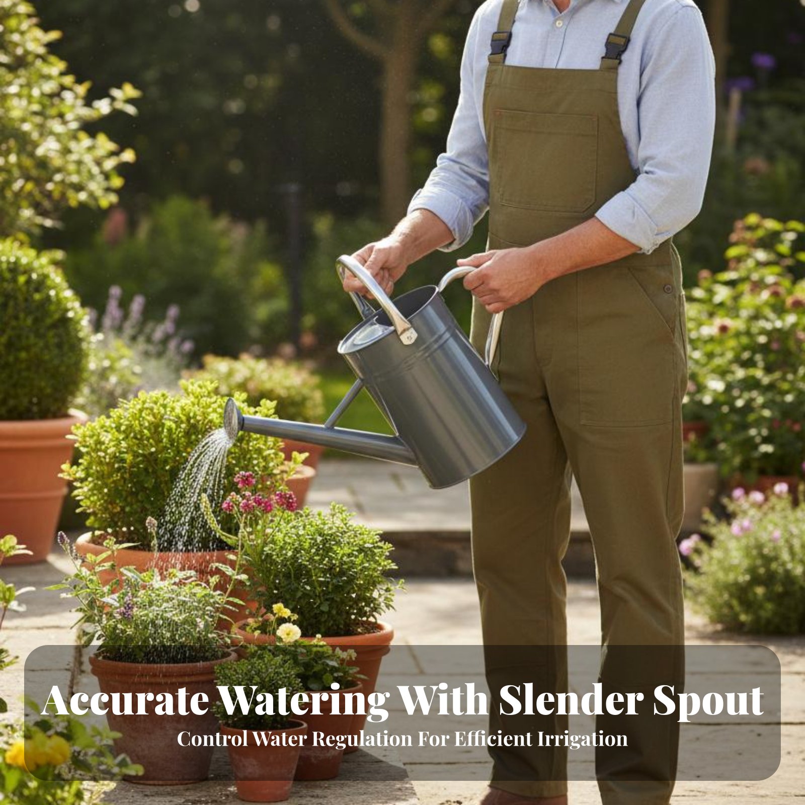 Gardening Tools Watering Can - Annaffiatoio da Giardino 5L, Robusto con